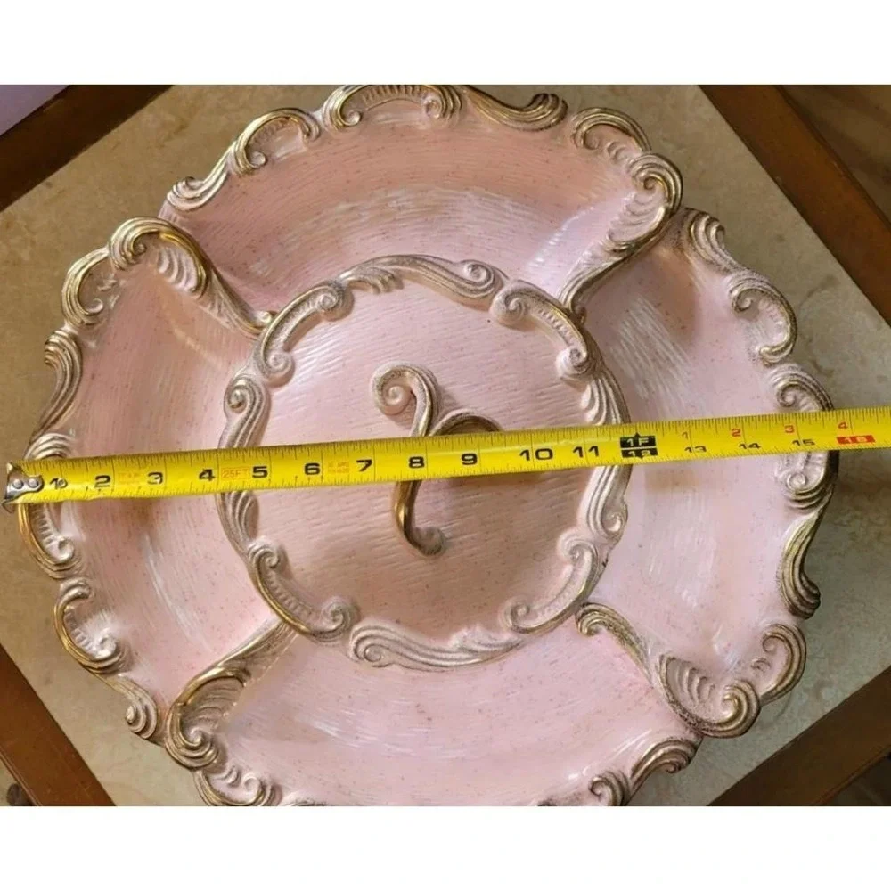 Vintage California‎ Pottery Serving dishes on a Lazy Susan